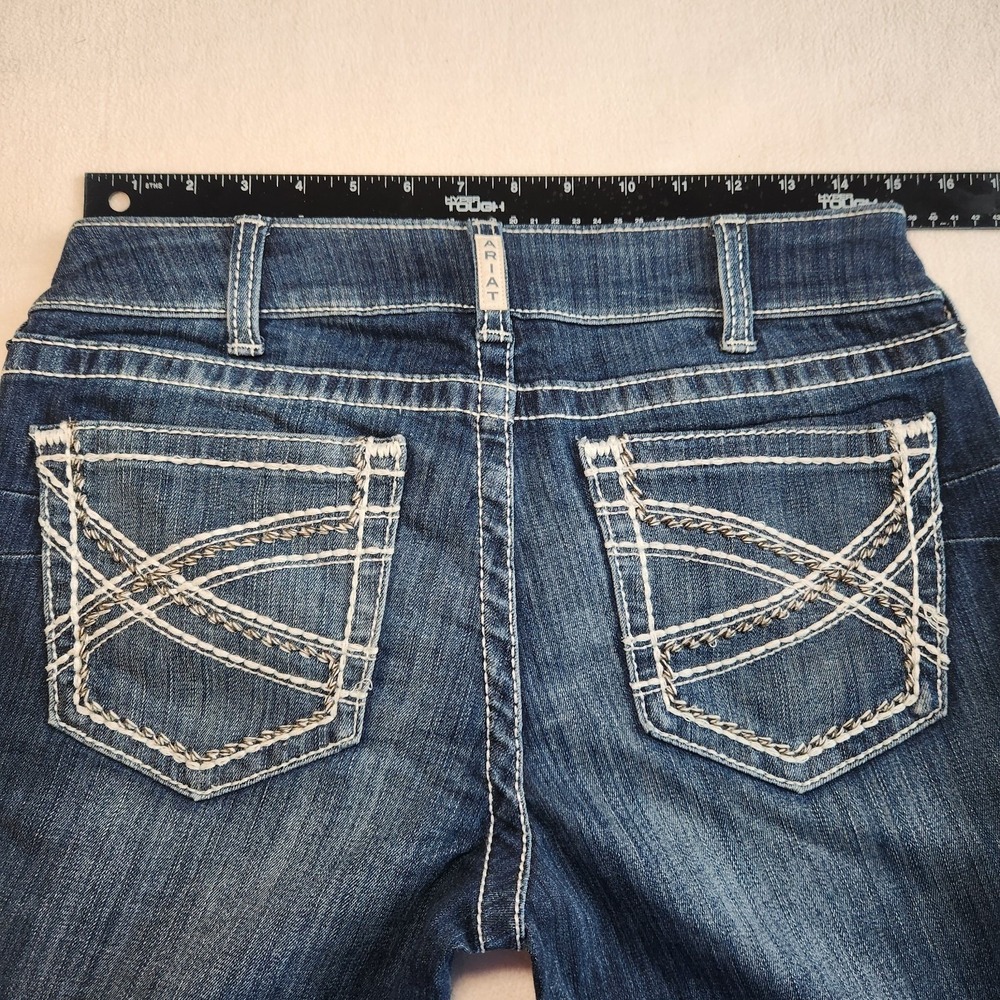 ARIAT REAL Bootcut Jeans Womens 30S Marine Blue Mid Rise Stretch Denim Western‎ - Picture 8 of 11